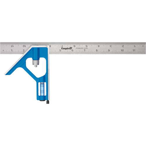 True Blue&reg; Combination Square, 12" L, 1/16" Graduations, Steel, Plain Infinity Industrial Services Inc.