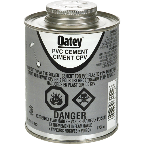 Ciment de PVC d'usage intense, 473 ml, Canette &agrave; dessus brosse, Gris Infinity Industrial Services Inc.