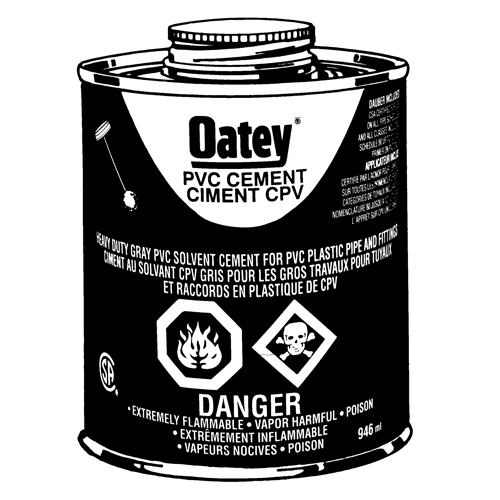 PVC Heavy-Duty Cement, 946 ml, Brush-Top Can, Grey Infinity Industrial Services Inc.