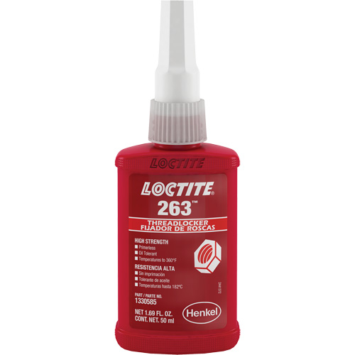 Threadlocker 263 Rapid Cure, Red, High, 50 ml, Bottle Infinity Industrial Services Inc.