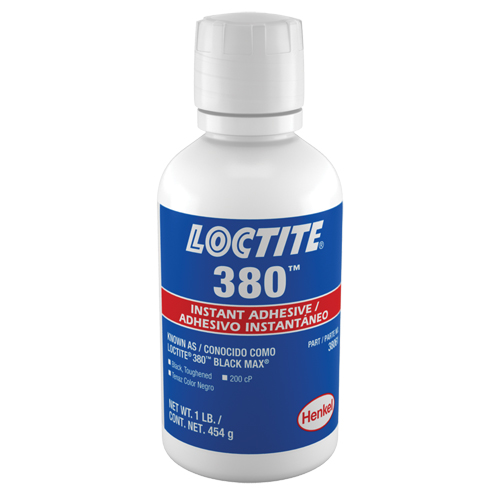 380 Toughened Instant Adhesives, Black, Bottle, 453 g Infinity Industrial Services Inc.