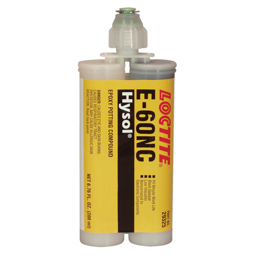 Adh&eacute;sifs structuraux non corrosifs pour les composants &eacute;lectriques E-60NC, 200 ml, Cartouche double, Deux composants, Noir Infinity Industrial Services Inc.