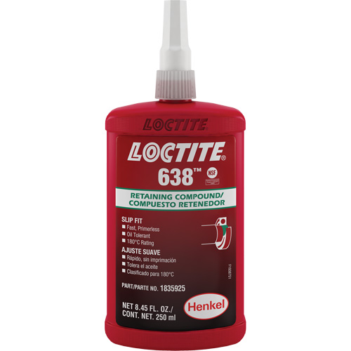 Compos&eacute; de retenue Loctite 638, 250 ml, Bouteille, Vert Infinity Industrial Services Inc.