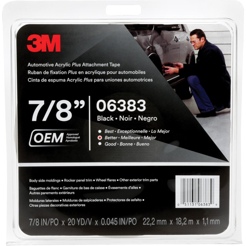 3M Automotive Acrylic Tape, 18 M (60') L x 22 mm (7/8") W, 45 mils, Acrylic Infinity Industrial Services Inc.