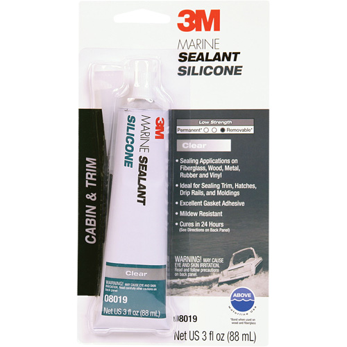 Produit d'&eacute;tanch&eacute;it&eacute; &agrave; base de silicone de calibre marin, 3 oz., Tube, Transparent Infinity Industrial Services Inc.