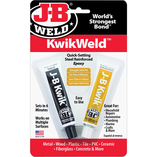 KwikWeld Epoxy, Two-Part, Tube, 2 oz., Grey Infinity Industrial Services Inc.