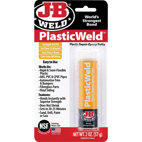 Colle &eacute;poxyde PlasticWeld, 2 oz, B&acirc;ton, Blanc cass&eacute; Infinity Industrial Services Inc.