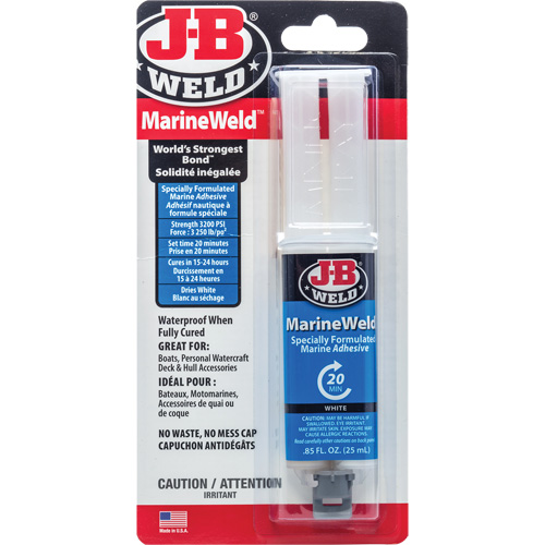 MarineWeld Adhesive, 25 ml, Syringe, Two-Part, White Infinity Industrial Services Inc.