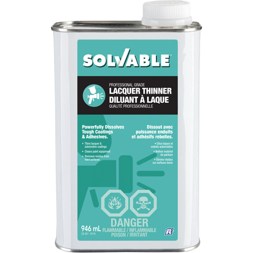 Professional Grade Lacquer Thinner, Rectangular Can, 946 ml Infinity Industrial Services Inc.