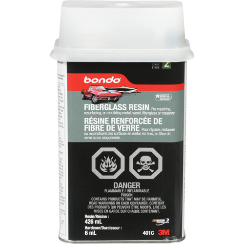 R&eacute;sine de fibre de verre Bondo, Deux composants, 15 oz, Bidon rectangulaire Infinity Industrial Services Inc.