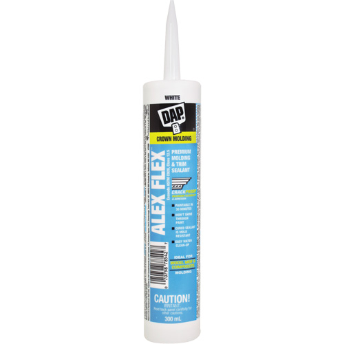 Alex Flex&reg; Premium Molding & Trim Acrylic Latex Siliconized Sealant, 300 ml, Cartridge, White Infinity Industrial Services Inc.