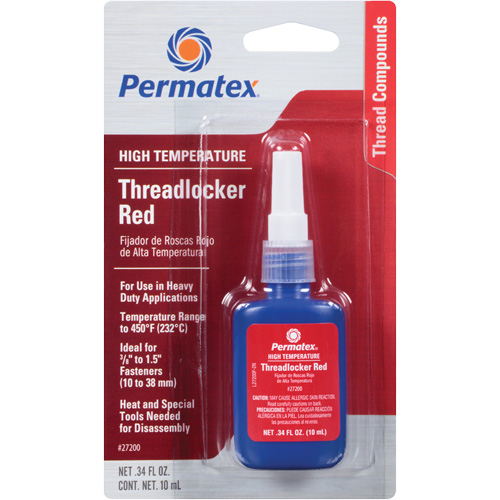 High Temperature Threadlocker, Red, High, 10 ml, Bottle Infinity Industrial Services Inc.