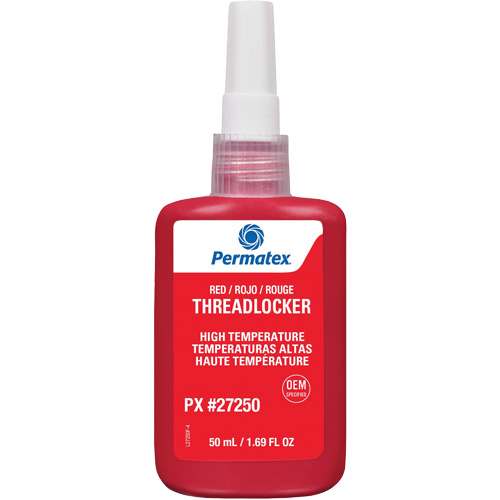 Adh&eacute;sif frein-filet pour temp&eacute;ratures &eacute;lev&eacute;es, Rouge, &eacute;lev&eacute;, 50 ml, Bouteille Infinity Industrial Services Inc.