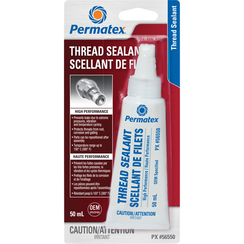 Scellant pour filetage haute performances, Tube, 50 ml, -54° C - 149° C/-65° F - 300° F Infinity Industrial Services Inc.
