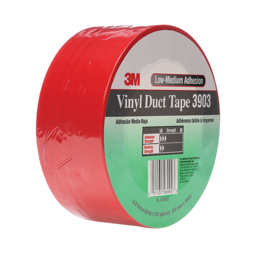 3903 Vinyl Duct Tape, 48 mm (2") W x 46 m (151') L, 6.5 mils, Red Infinity Industrial Services Inc.