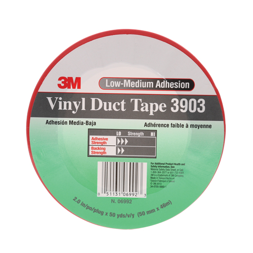 3903 Vinyl Duct Tape, 48 mm (2") W x 46 m (151') L, 6.5 mils, Red Infinity Industrial Services Inc.