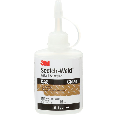 Scotch-Weld Instant Adhesive CA8, Clear, Bottle, 1 oz. Infinity Industrial Services Inc.