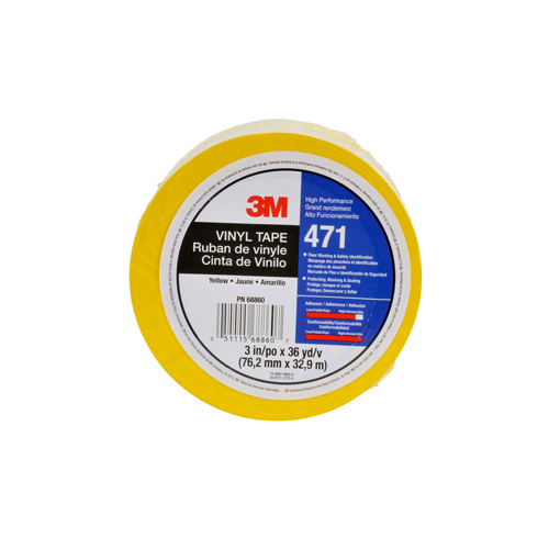 471 Vinyl Tape, 12 mm (1/2") W x 32.9 m (108') L, 5.2 mils, Yellow Infinity Industrial Services Inc.