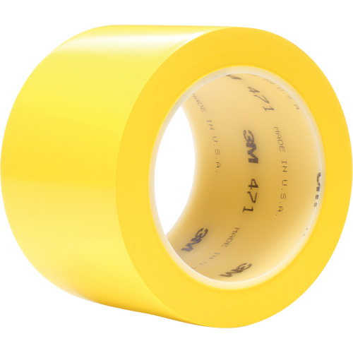 Ruban en vinyle 471, 76,2 mm (3") la x 32,9 m (108') lo, 5,2 mils, Jaune Infinity Industrial Services Inc.