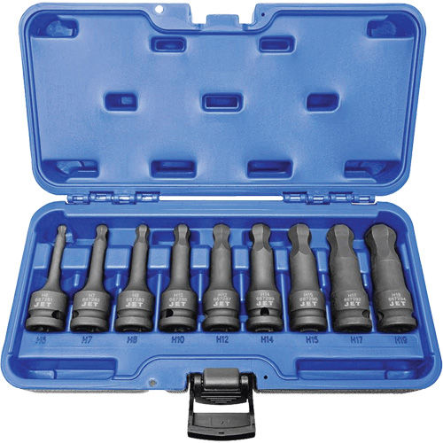 BNH-912M 1/2" Drive Metric Ball Nose Hex Impact Socket Set, Hex, 1/2" Drive, 9 Pcs Infinity Industrial Services Inc.