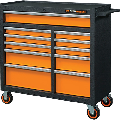 Armoire roulante pour outils s&eacute;rie GSX, 11 tiroirs, 41" la x 18-1/5" p x 41-1/2" h, Noir/Orange Infinity Industrial Services Inc.