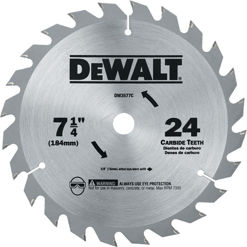Lame de scie circulaire en carbure, 7-1/4", 24 dents Infinity Industrial Services Inc.