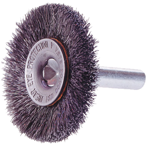WHEEL BRUSH CRIMPED 1-1/2" 1/4" SHANK .006, 1-1/2" Dia., 0.006" Fill Infinity Industrial Services Inc.
