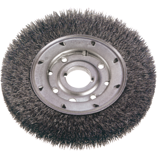 Crimped Wire Wheel Brushes - Narrow Face, 8" Dia., 0.014" Fill, 1-1/4" Arbor Infinity Industrial Services Inc.