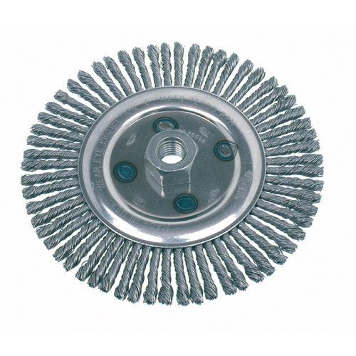 Knot Wire Wheel Brushes - Stringer Bead, 4-7/8" Dia., 0.02" Fill, 5/8"-11 Arbor, Steel Infinity Industrial Services Inc.