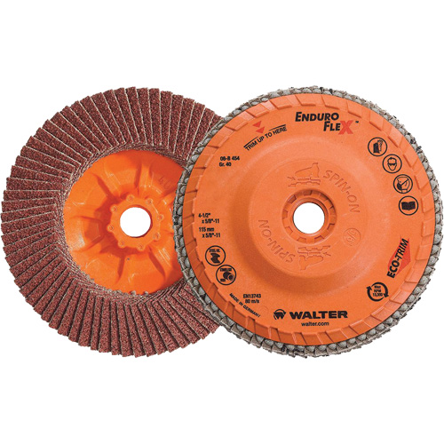 Enduro-Flex Flap Disc, 4-1/2" x 5/8"-11, Type 27, 40 Grit, Zirconia Alumina Infinity Industrial Services Inc.
