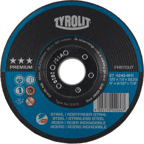 Premium 2-in-1 Grinding Wheel, 7" x 9/32", 7/8" Arbor, Type 27 Infinity Industrial Services Inc.