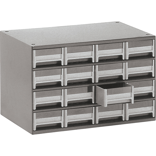 Modular Parts Cabinets, Steel, 16 Drawers, 17" x 10-9/16" x 2-1/8", Grey Infinity Industrial Services Inc.