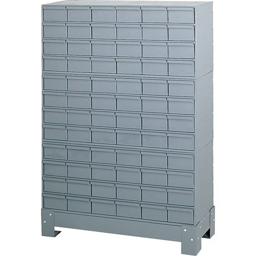 Casiers &agrave; tiroirs industriels avec base, 72 tiroirs, 34-1/8" la x 12-1/4" p x 48-1/8" h, Gris Infinity Industrial Services Inc.