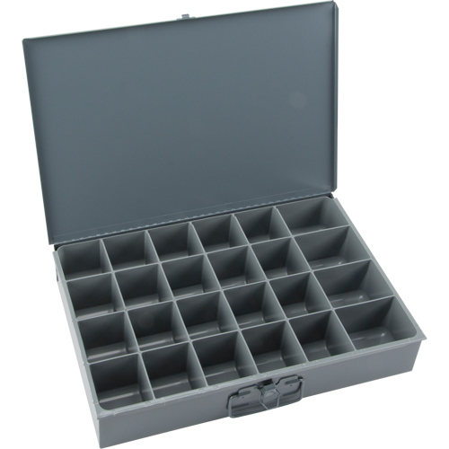 Compartment Scoop Boxes, Steel, 24 Slots, 18" W x 12" D x 3" H, Grey Infinity Industrial Services Inc.