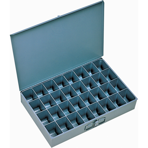 Compartment Scoop Boxes, Steel, 32 Slots, 18" W x 12" D x 3" H, Grey Infinity Industrial Services Inc.