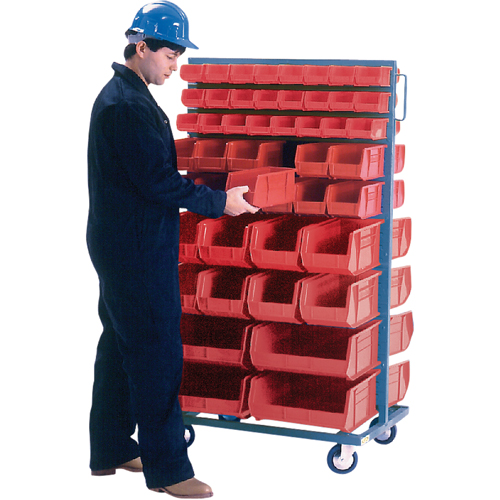 Double-Sided Mobile Bin Rack, Double-sided, 96 bins, 36" W x 24" D x 63" H Infinity Industrial Services Inc.