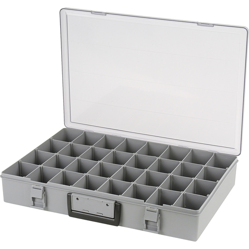 Compartment Case, Plastic, 32 Slots, 18-1/2" W x 13" D x 3" H, Grey Infinity Industrial Services Inc.