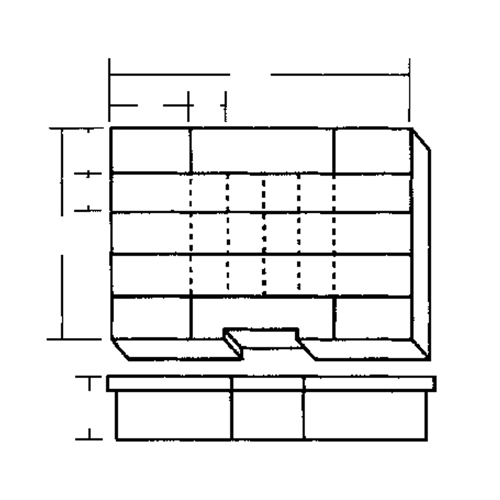Compartment Case, Plastic, 24 Slots, 15-1/2" W x 11-3/4" D x 2-1/2" H, Grey Infinity Industrial Services Inc.