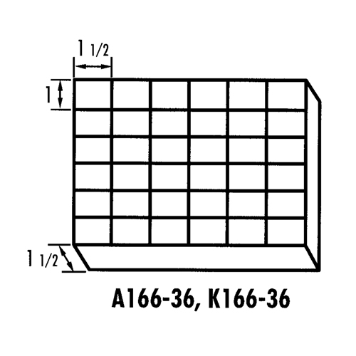 K-Resin Compartment Box, Plastic, 36 Slots, 6-9/16" W x 9-5/8" D x 1-1/2" H, Transparent Infinity Industrial Services Inc.