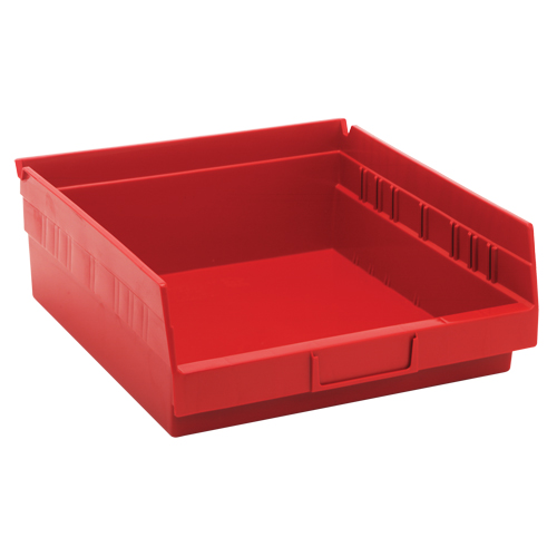 Shelf Bins, 11-1/8" W x 4" H x 11-5/8" D, Red, 30 lbs. Capacity Infinity Industrial Services Inc.