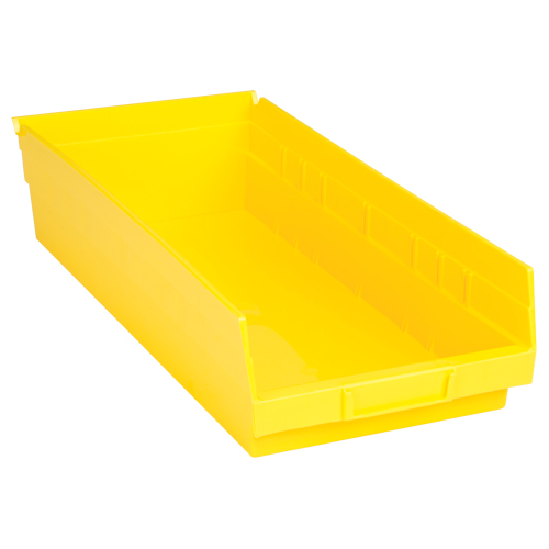 Shelf Bins, 8-3/8" W x 4" H x 17-7/8" D, Yellow, 40 lbs. Capacity Infinity Industrial Services Inc.