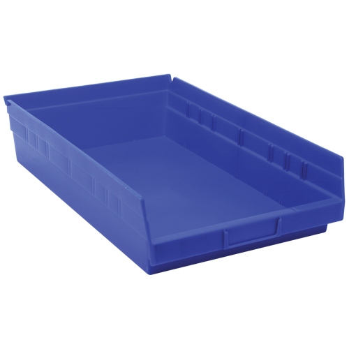 Shelf Bins, 11-1/8" W x 4" H x 17-7/8" D, Blue, 40 lbs. Capacity Infinity Industrial Services Inc.