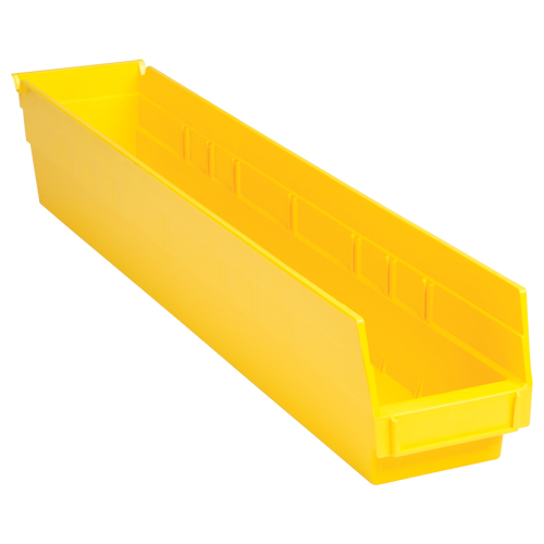 Shelf Bins, 4-1/8" W x 4" H x 23-5/8" D, Yellow, 50 lbs. Capacity Infinity Industrial Services Inc.