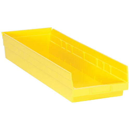 Shelf Bins, 8-3/8" W x 4" H x 23-5/8" D, Yellow, 50 lbs. Capacity Infinity Industrial Services Inc.