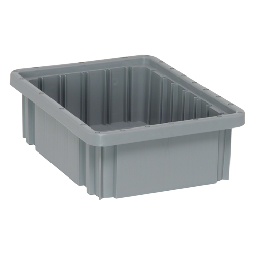Divider Box&reg; Containers, Plastic, 10.9" W x 8.3" D x 3.5" H, Grey Infinity Industrial Services Inc.