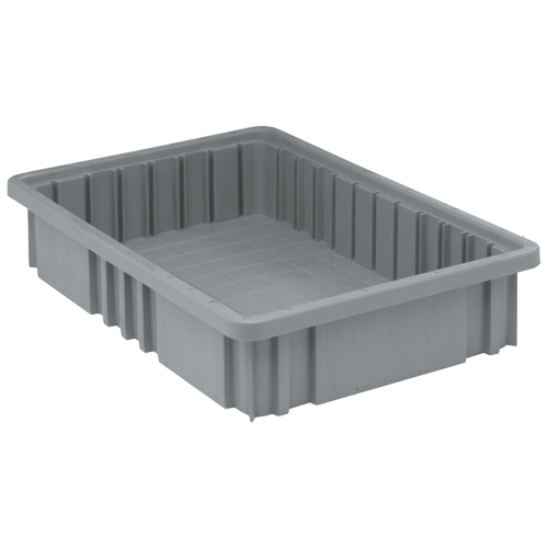 Divider Box&reg; Containers, Plastic, 16.5" W x 10.9" D x 3.5" H, Grey Infinity Industrial Services Inc.
