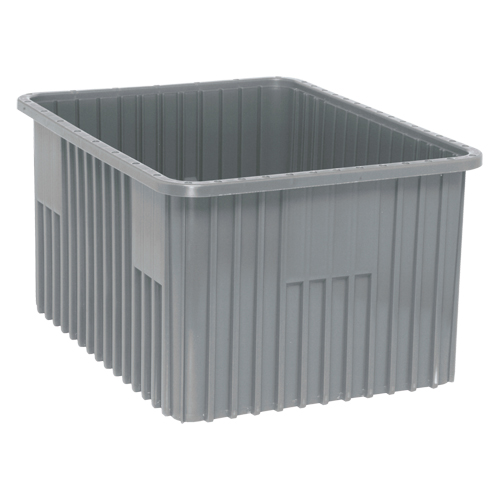 Divider Box&reg; Containers, Plastic, 22.5" W x 17.5" D x 12" H, Grey Infinity Industrial Services Inc.