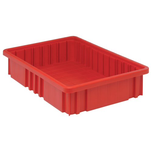Divider Box&reg; Containers, Plastic, 16.5" W x 10.9" D x 3.5" H, Red Infinity Industrial Services Inc.