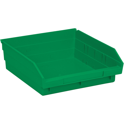 Shelf Bins, 11-1/8" W x 4" H x 11-5/8" D, Green, 30 lbs. Capacity Infinity Industrial Services Inc.