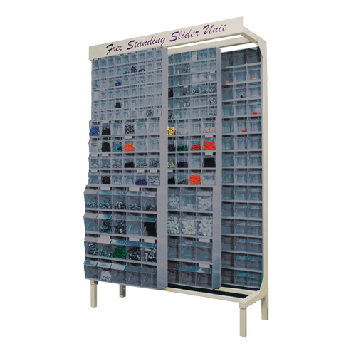 Syst&egrave;me de stockage &agrave; glissi&egrave;re &agrave; bacs basculants autonome, 48" la x 18" p x 77" h, 720 tiroirs Infinity Industrial Services Inc.